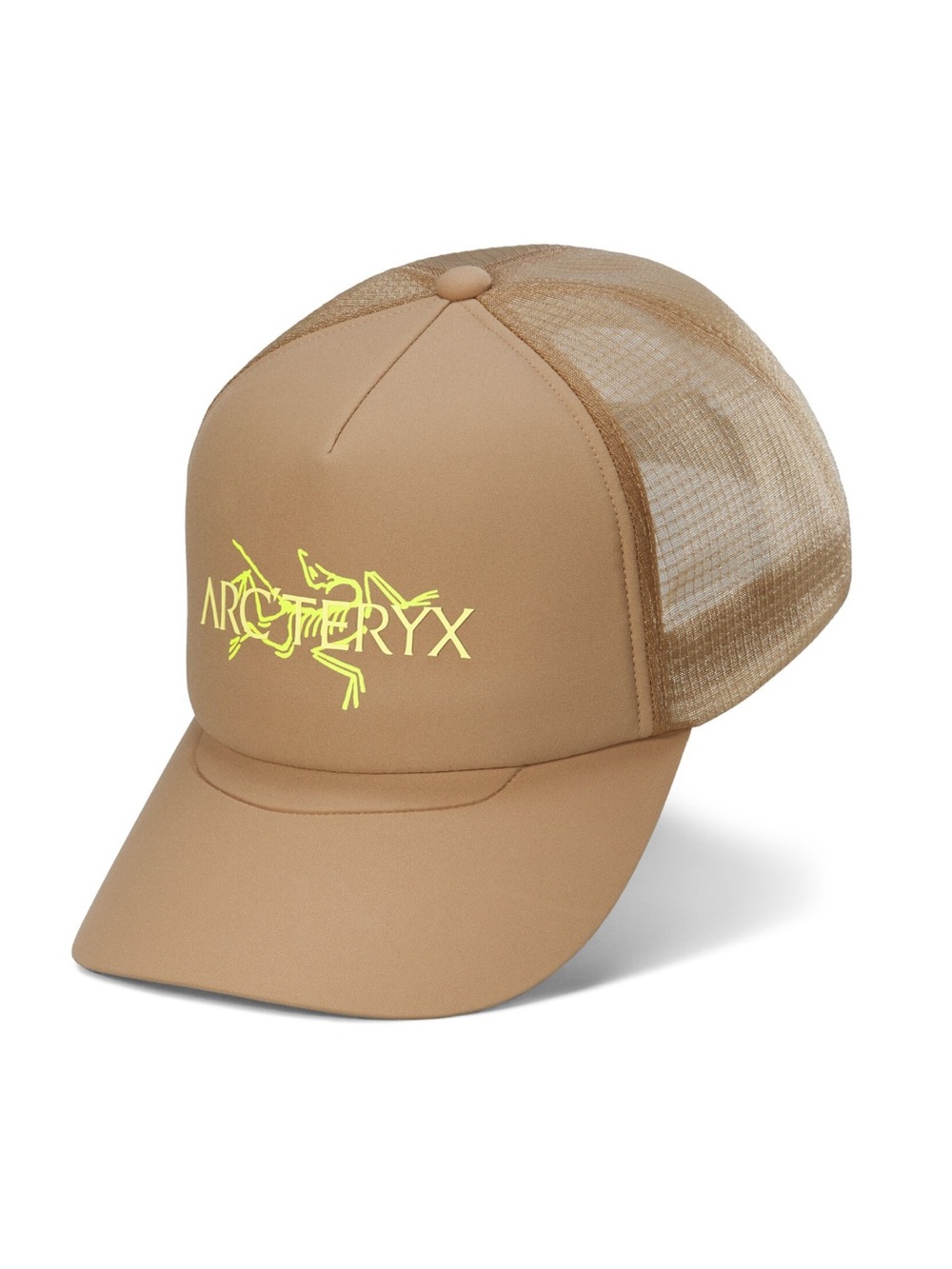 Arc’teryx Bird Word Trucker Curved Hat Tan NWT Breathable Performance Khaki